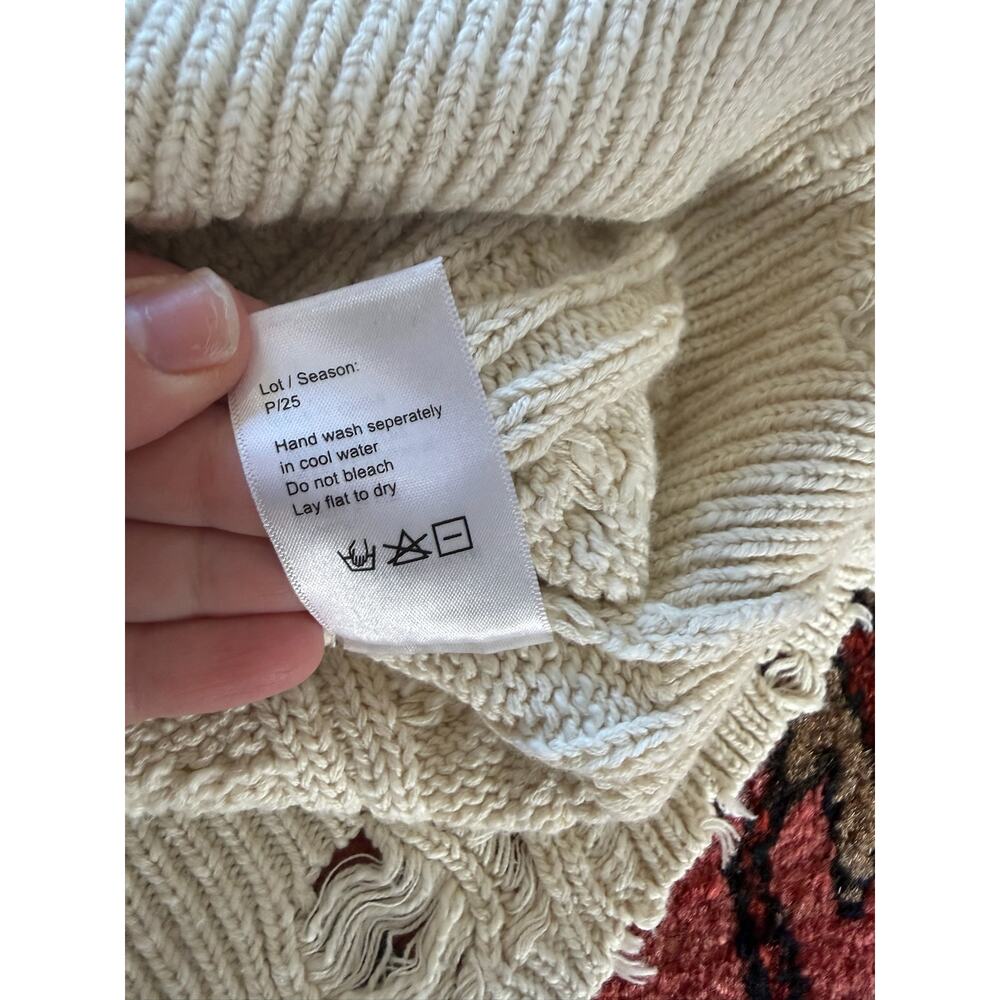 NWT Denimist Shadow $475 American Flag Sweater Women's S Ecru Slub Montauk - Picture 7 of 10